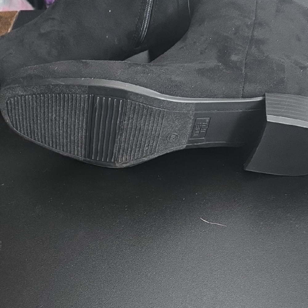 Black Suede Ankle Boots - Picture 3 of 3